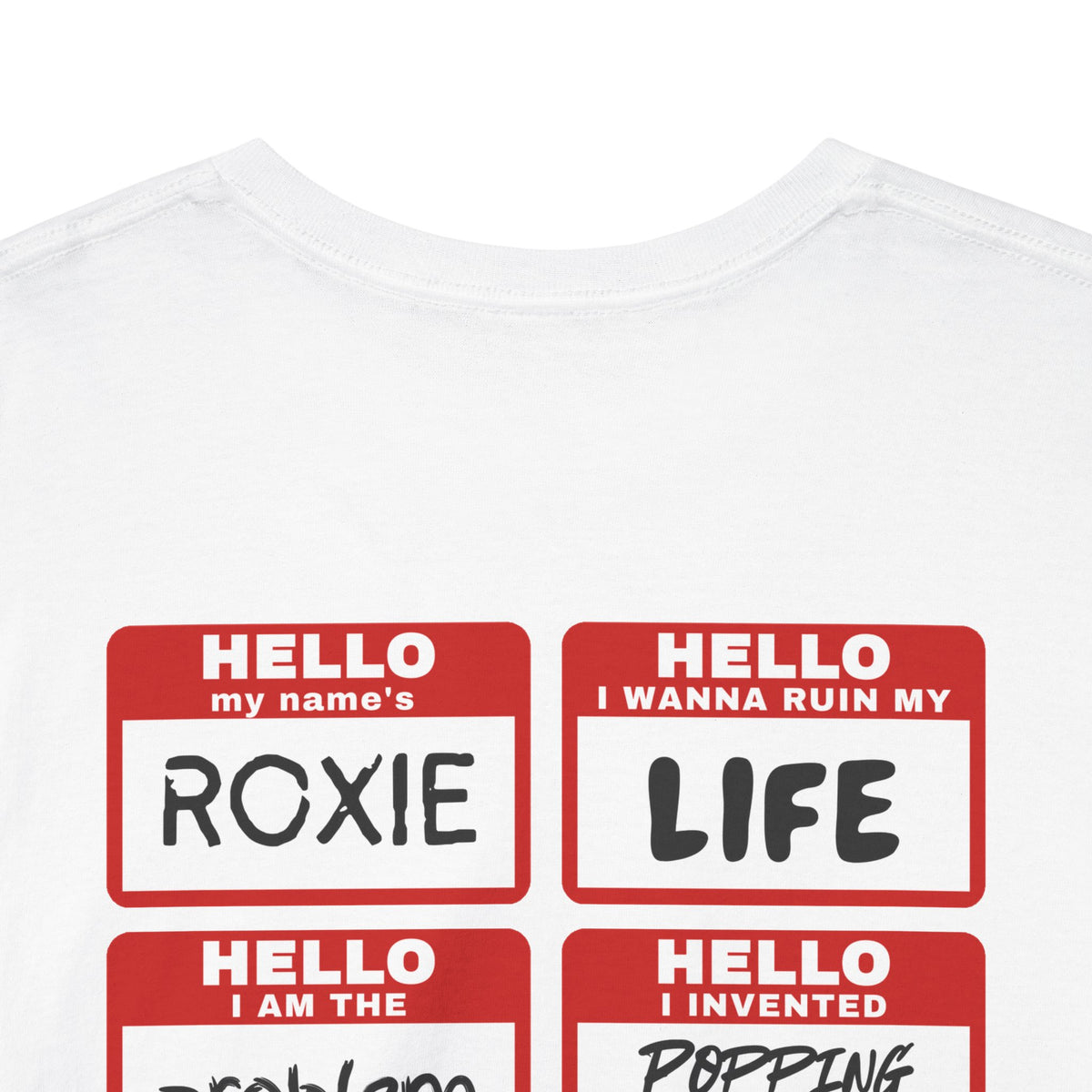Sophie Hunter Graphic Tee — "Hello Problem" Personalized Back-Print T-Shirt