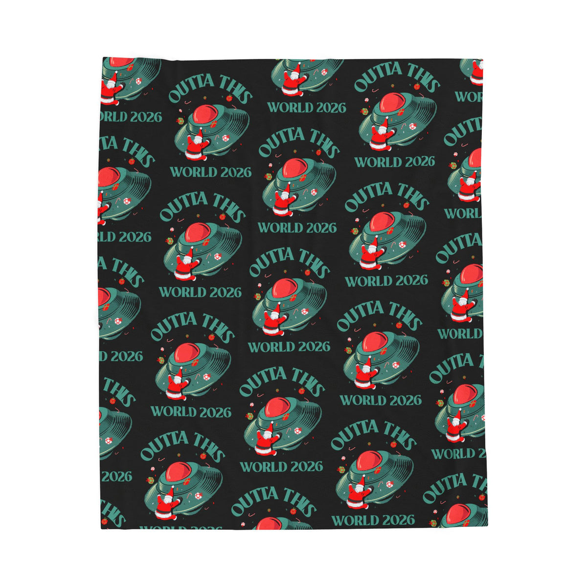 Velveteen Plush Blanket — 'Outta This World' Alien UFO Pattern (World 2026)