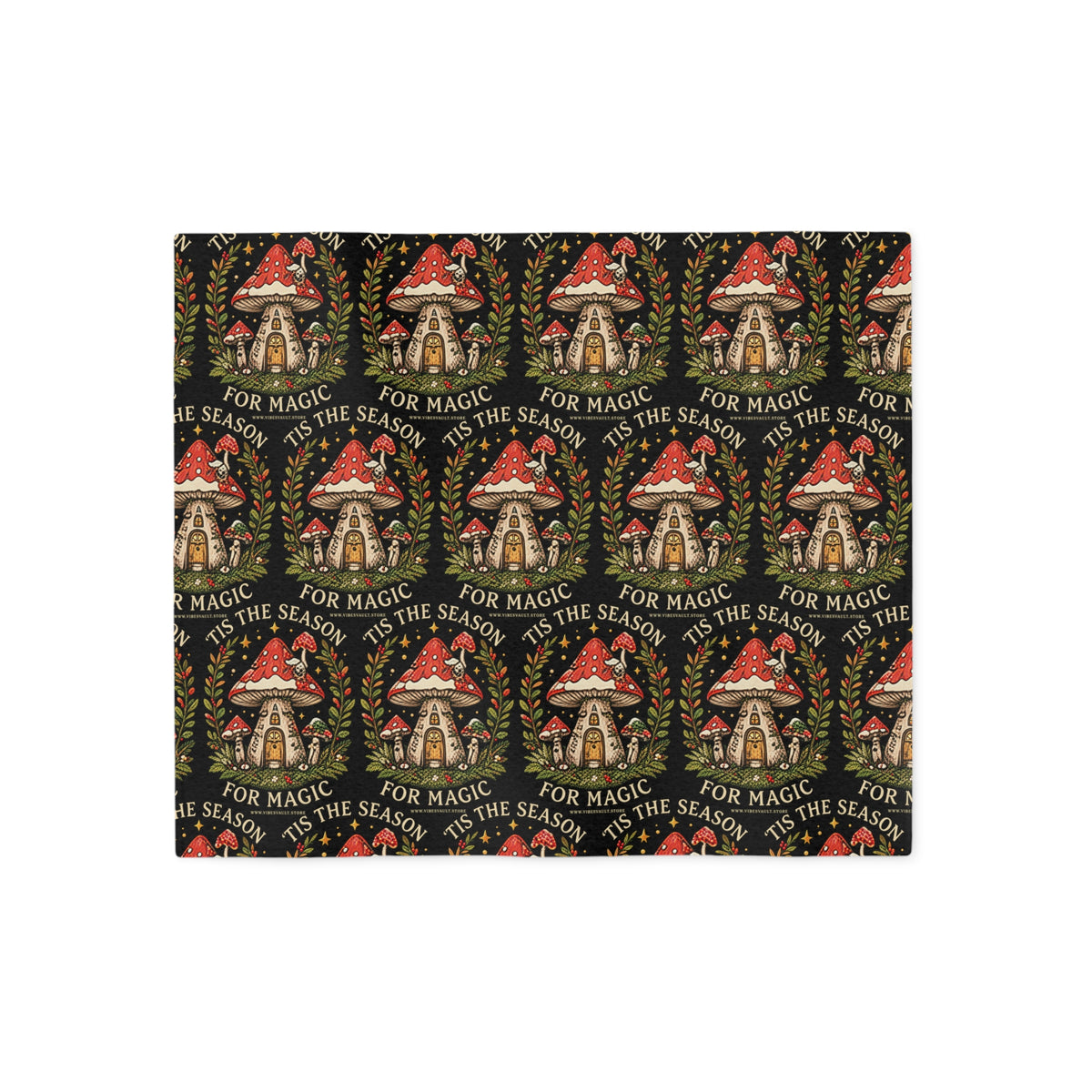 Fungi Magic Is in the Season Mushroom Holiday Sweatshirt Blanket