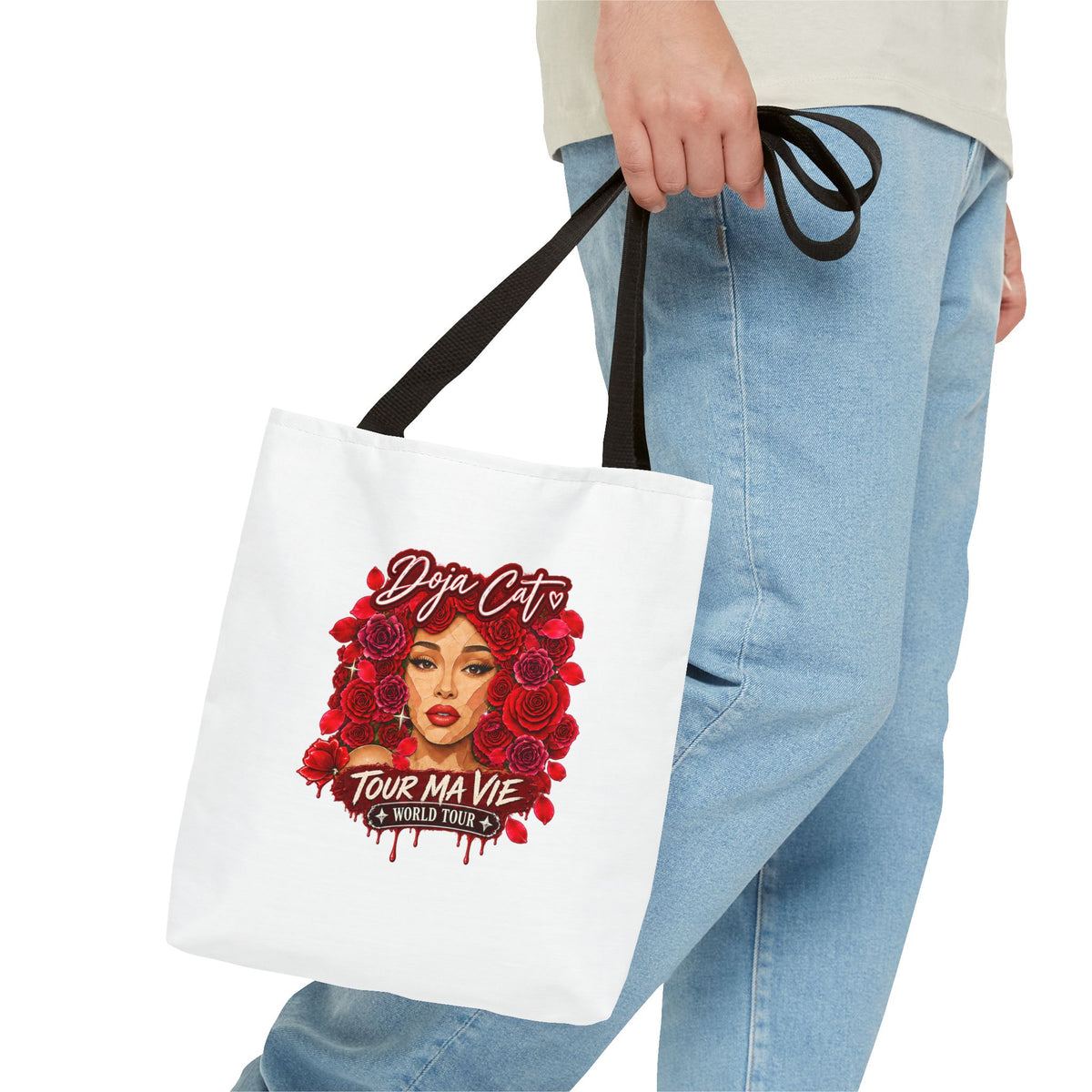 Rose Mosaic Portrait All-Over Print Tote Bag