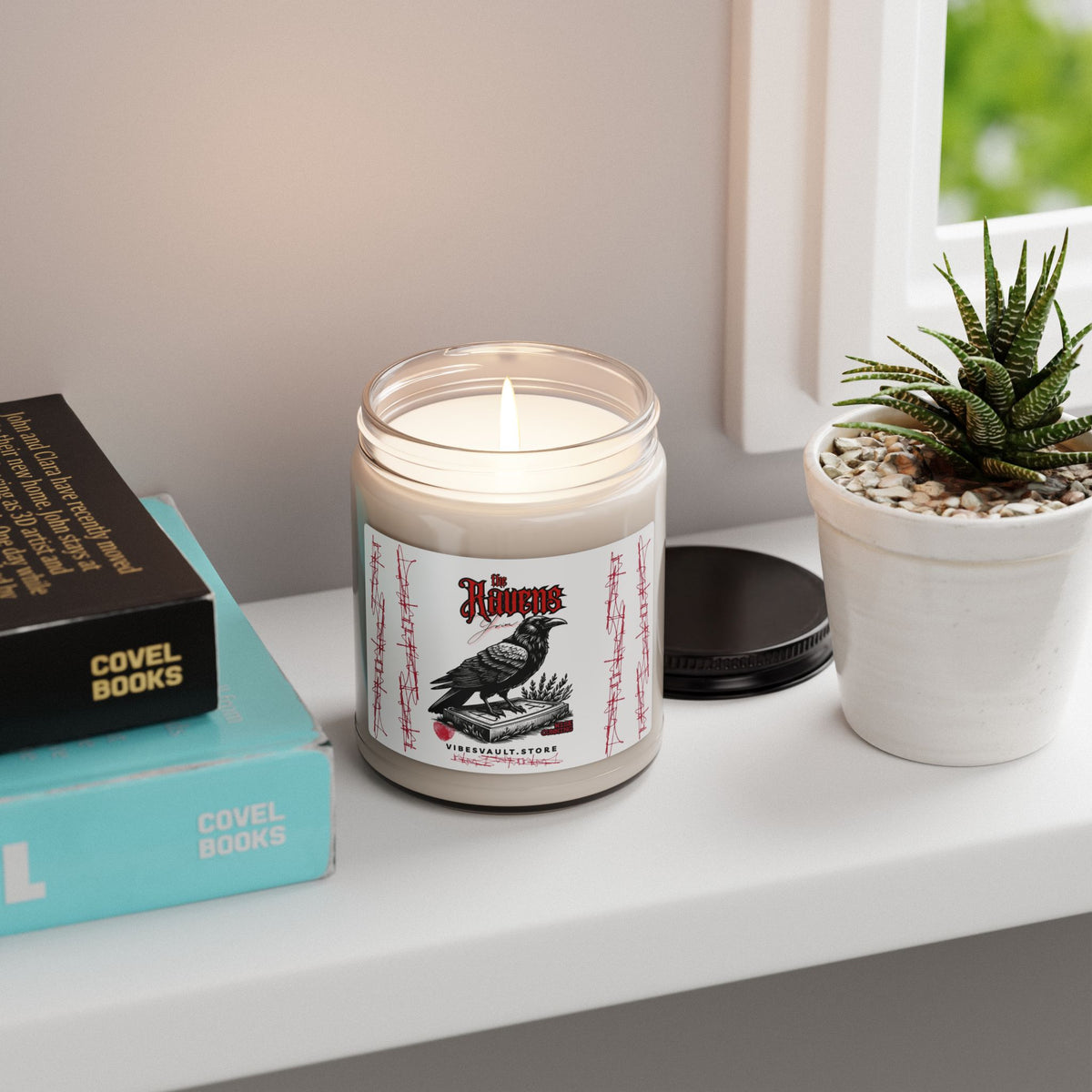 Gothic Raven Scented Soy Candle — 9oz Jar Multiple Scents Available— Halloween 2026