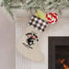 Skatepark Santa Christmas Stocking - 'You Did @ The SK8 Park' Plaid Cuff Holiday Stocking