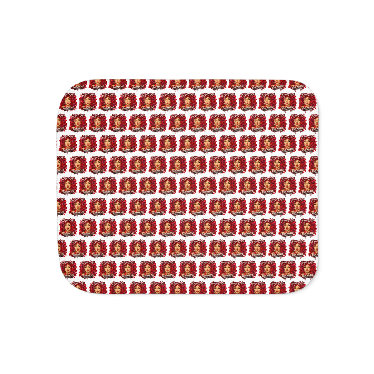 Rose Mosaic Portrait Sherpa Blanket