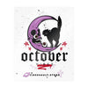 October Vibes Kiss-Cut Vinyl Decal — Halloween Moon Cat Skull Sticker