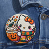 Fall Kitty Pumpkin Spice Latte Pin Buttons