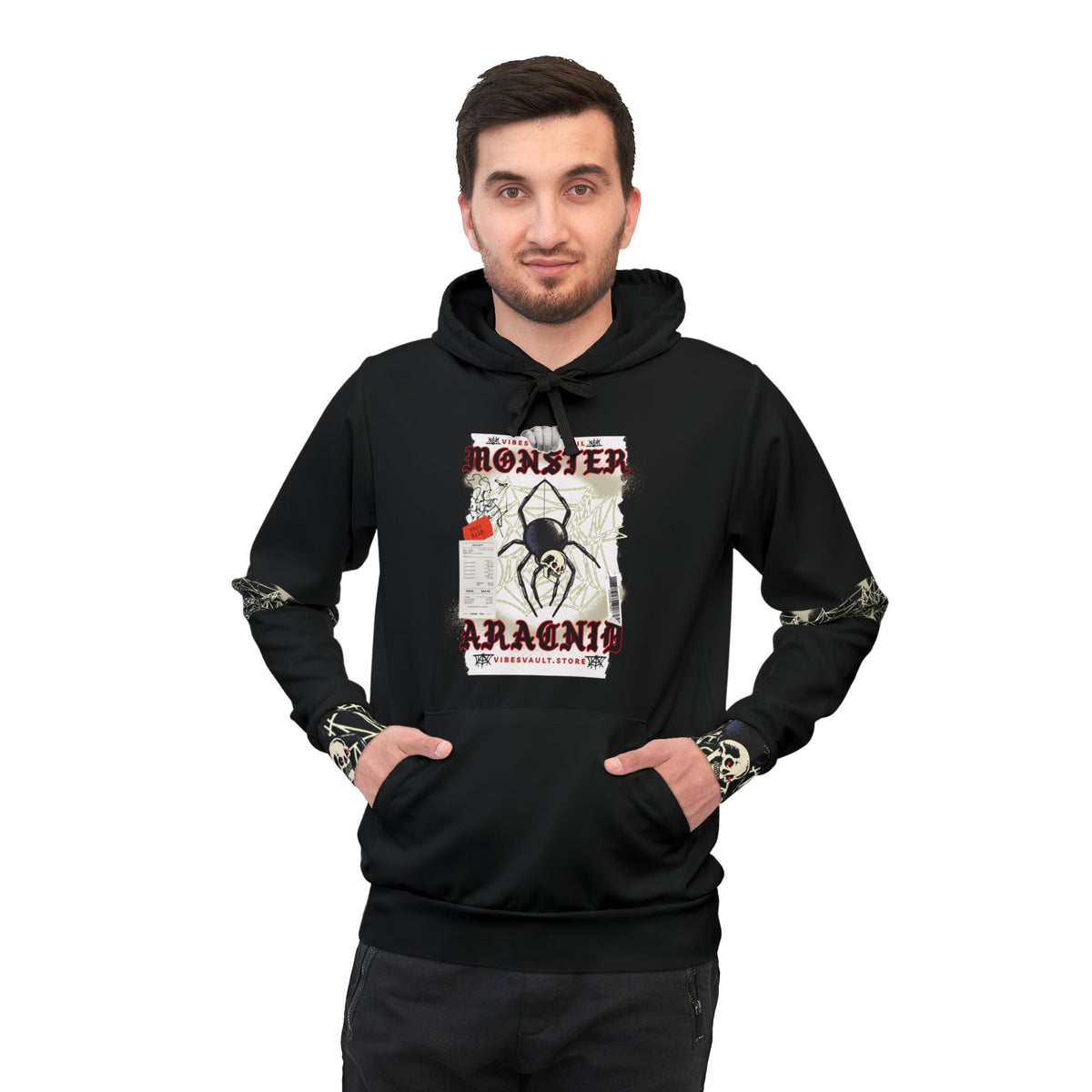 Monster Arachnid Hoodie — Gothic Spider Graphic Athletic Pullover
