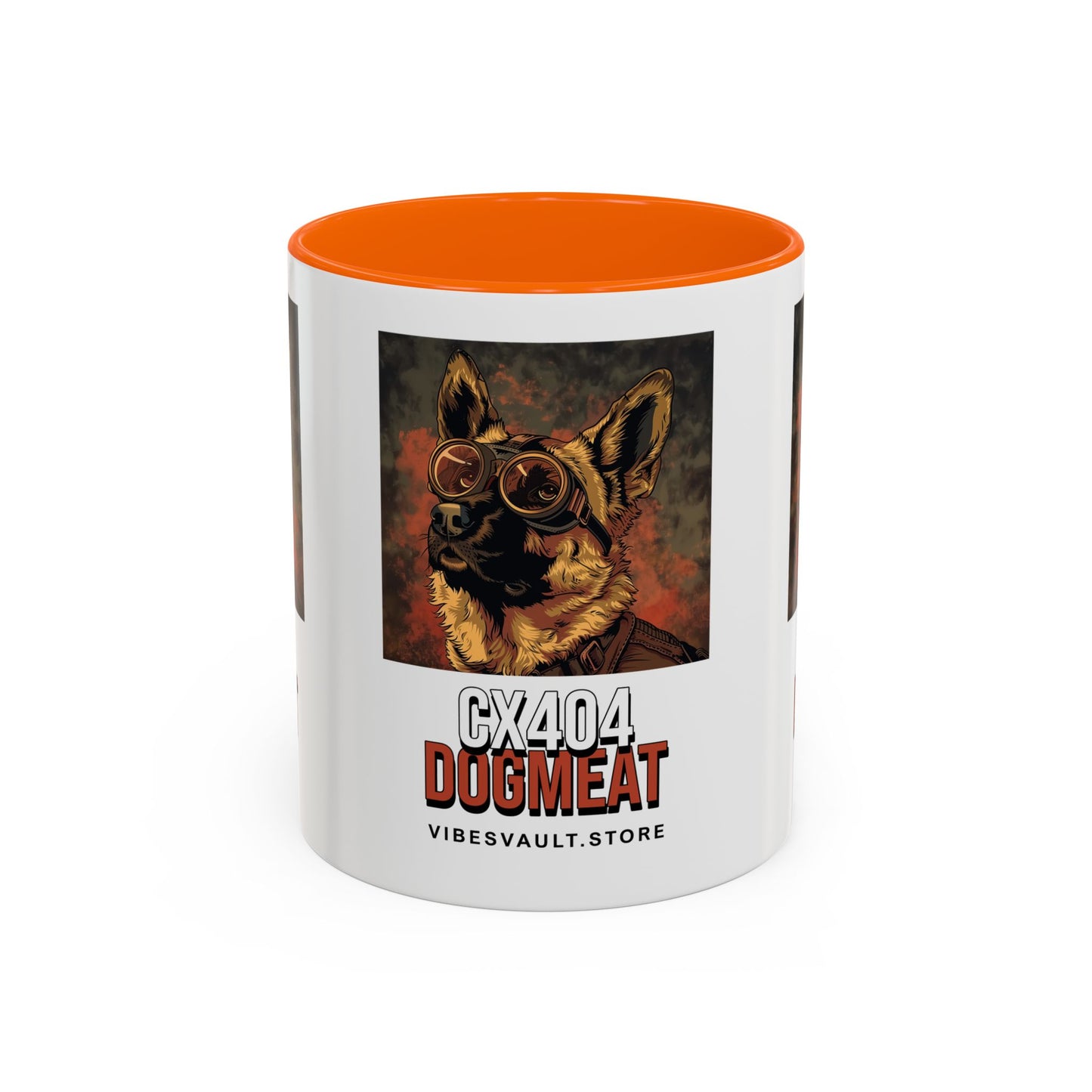 Dogmeat CX404 Accent Coffee Mug — Retro Pilot German Shepherd Gift (11/15oz)