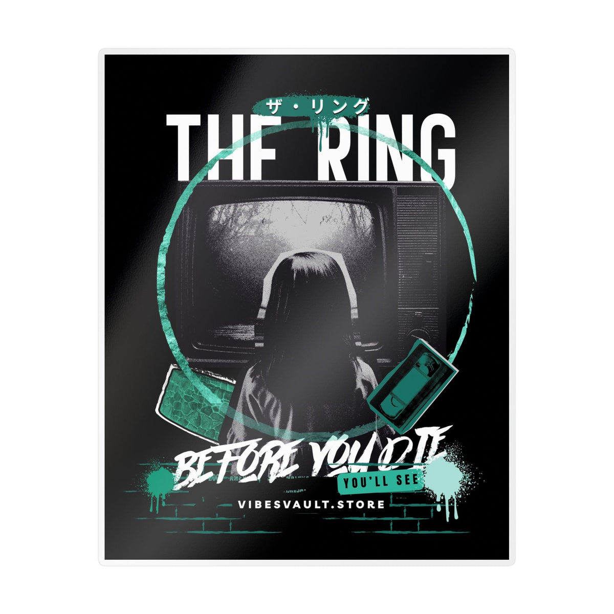 Kiss-Cut Vinyl Decal — "The Ring: Before You Die" Horror Movie Sticker— Halloween 2026