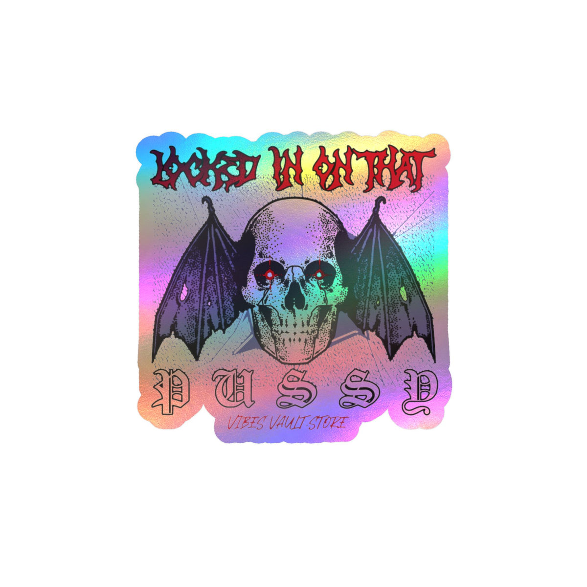 Gothic Skull Bat Kiss-Cut Vinyl Decal - Wings Fly Pussy — Halloween 2026