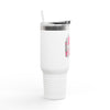 Pink Heart Chrome Eye Insulated Travel Mug 40oz