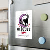 October Vibes Kiss-Cut Vinyl Decal — Halloween Moon Cat Skull Sticker