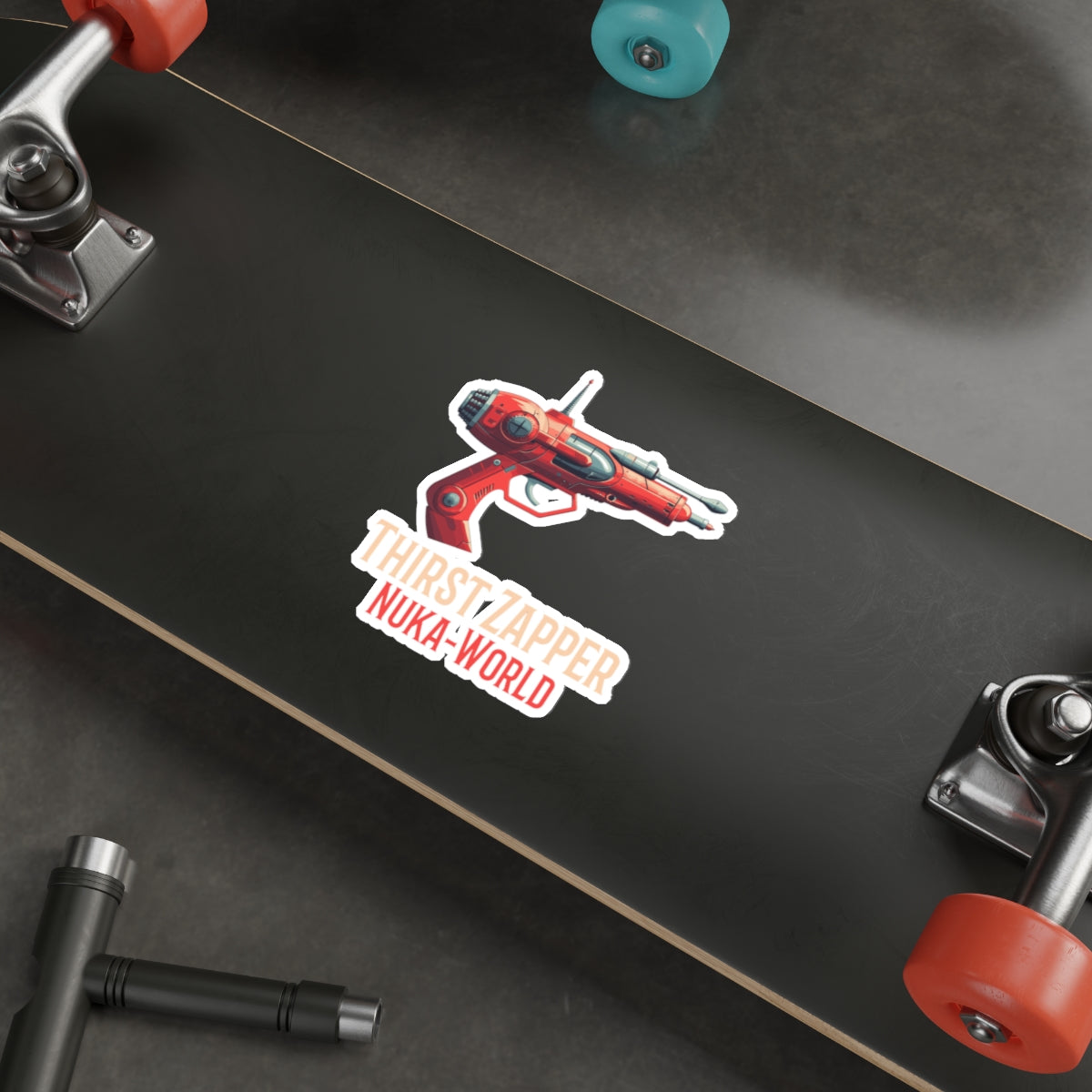 Thirst Zapper Fallout Nuka-World Die-Cut Sticker — Retro Raygun Vinyl Sticker for Laptops & Gaming Gear