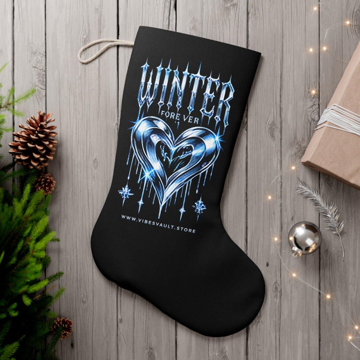 HOLIDAY Winter Forever Santa Stocking