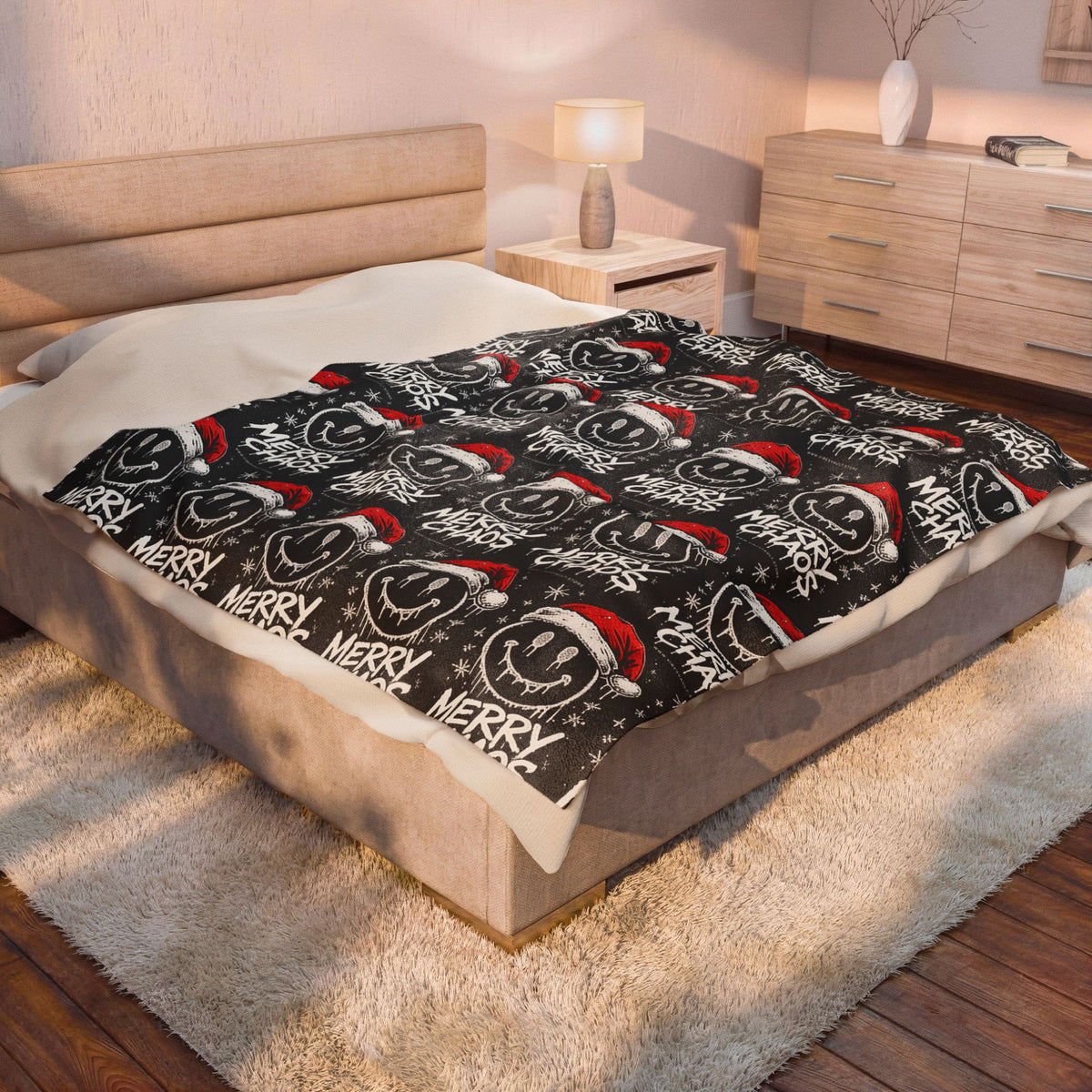 Merry Chaos Christmas Velveteen Plush Blanket