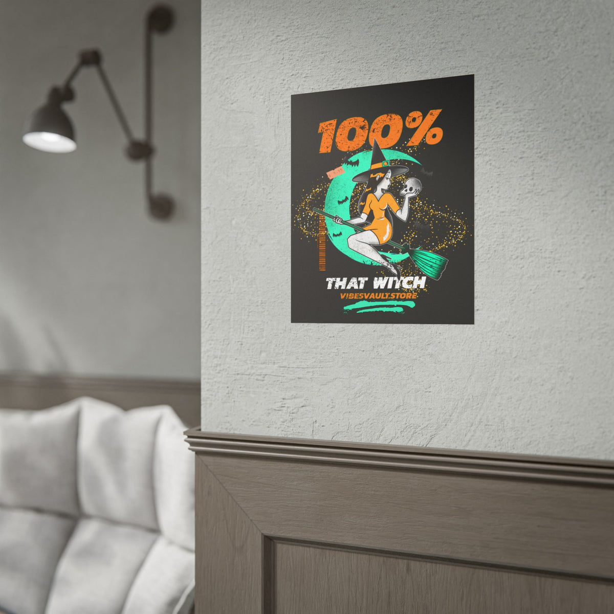 Magic Skull Bats Poster - "100% That Witch" Orange and Green - October Fall 2026