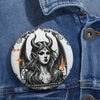 Demon Queen Pin - Black and Orange Button Badge - Fall Halloween 2026