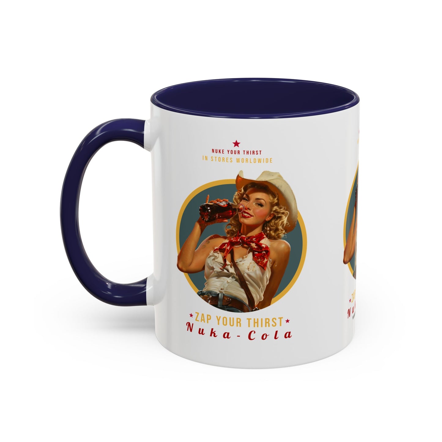 Apocalyptic Anime Coffee Mug — Nuka Cola Soda Girl Accent Mug (11/15oz)