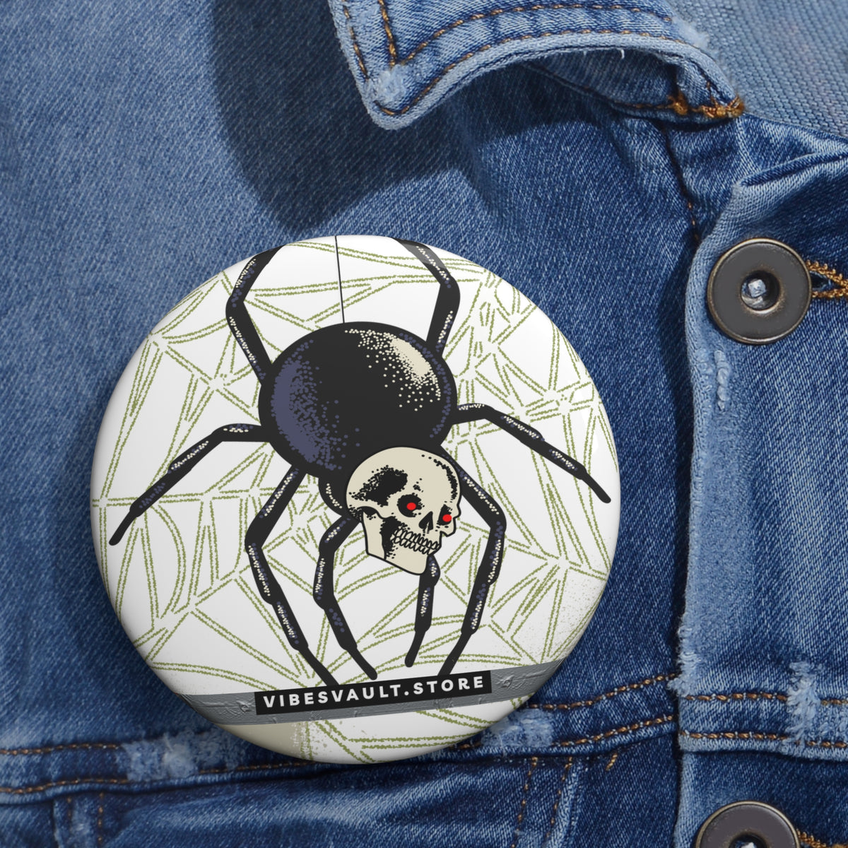 Monster Spider Pin - Black and Red Evil Eyes - Button Badge - Fall Halloween 2026