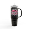 Pink Heart Chrome Eye Insulated Travel Mug 40oz