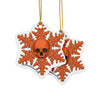 Orange Skull Snowflake Christmas Ornament 1pc, 3pcs, 5pcs, or 10pcs