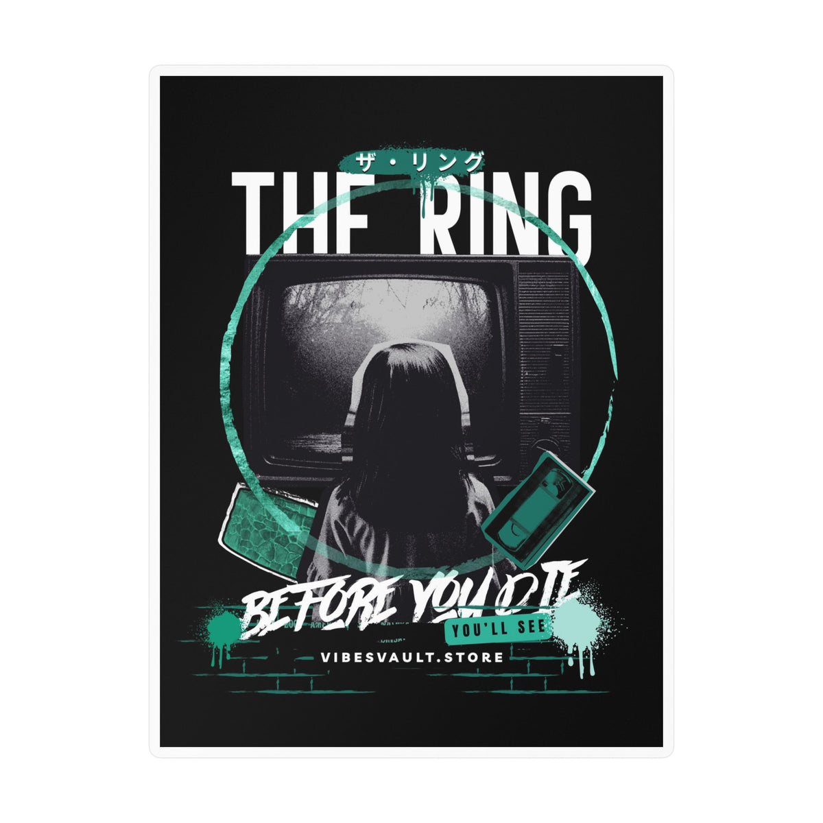 Kiss-Cut Vinyl Decal — "The Ring: Before You Die" Horror Movie Sticker— Halloween 2026
