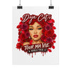 Rose Mosaic Portrait Rolled Poster