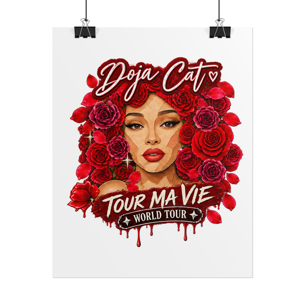 Rose Mosaic Portrait Rolled Poster