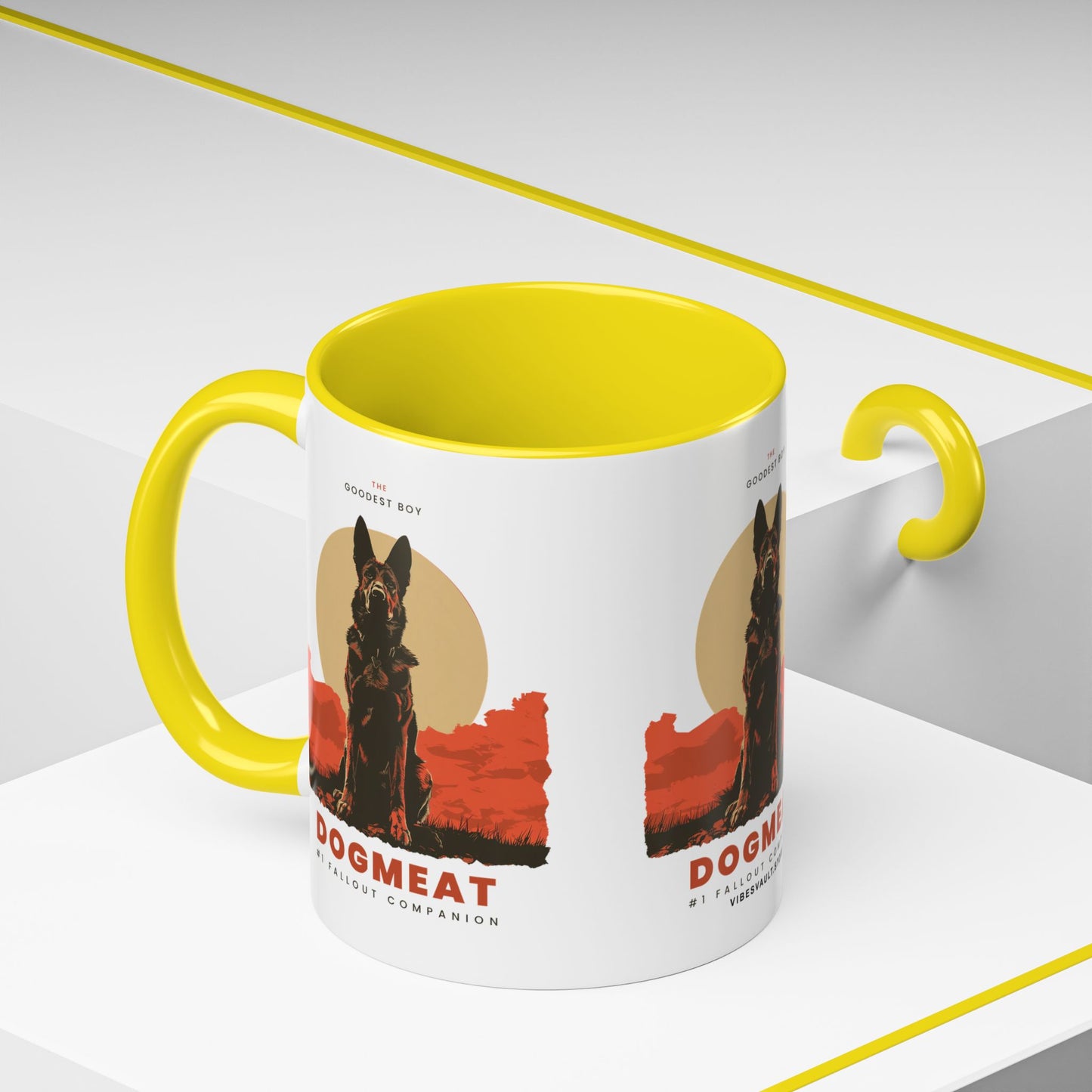 Dogmeat Fallout Mug — Retro K9 Accent Coffee Cup (11/15oz)