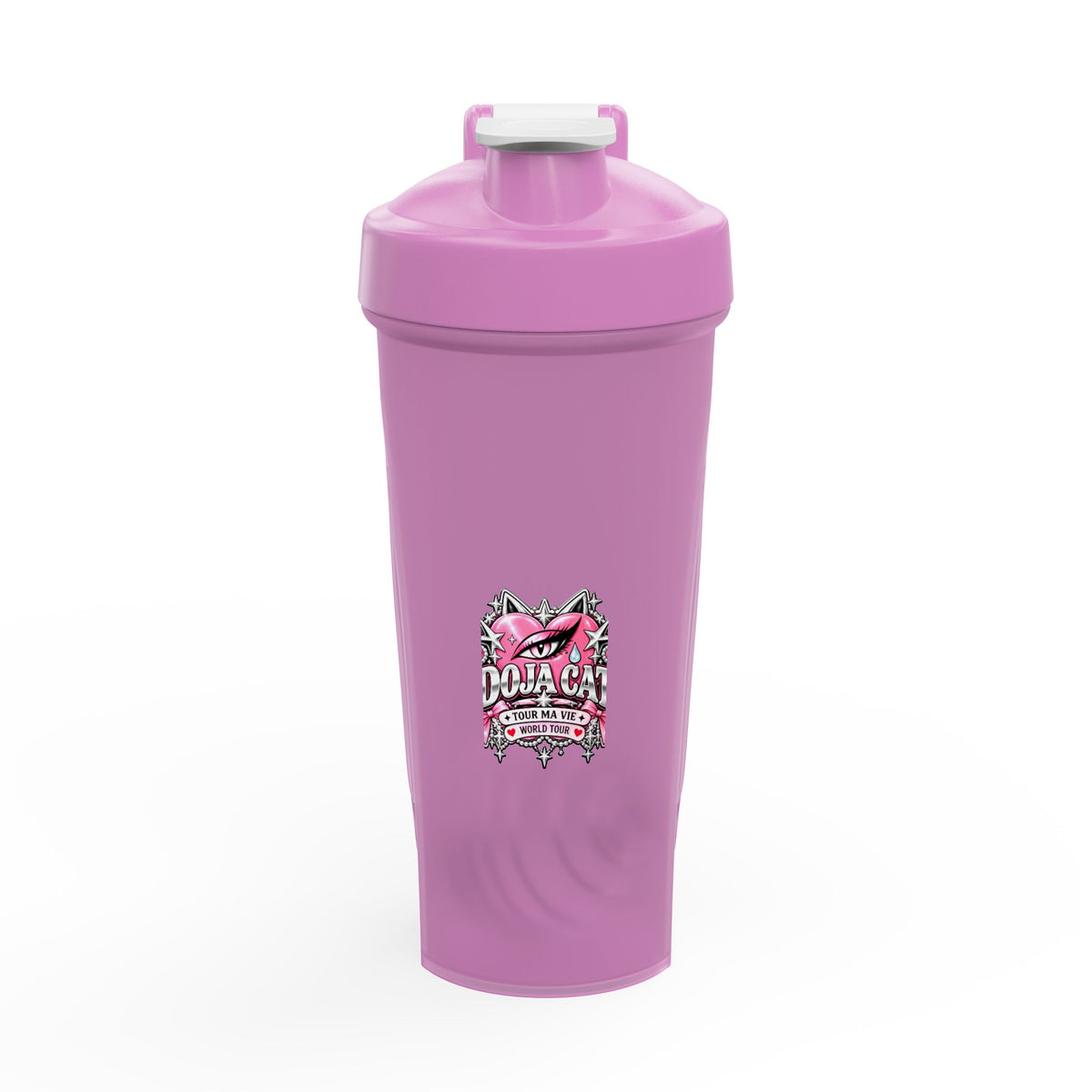 Pink Heart Chrome Eye Protein Shaker