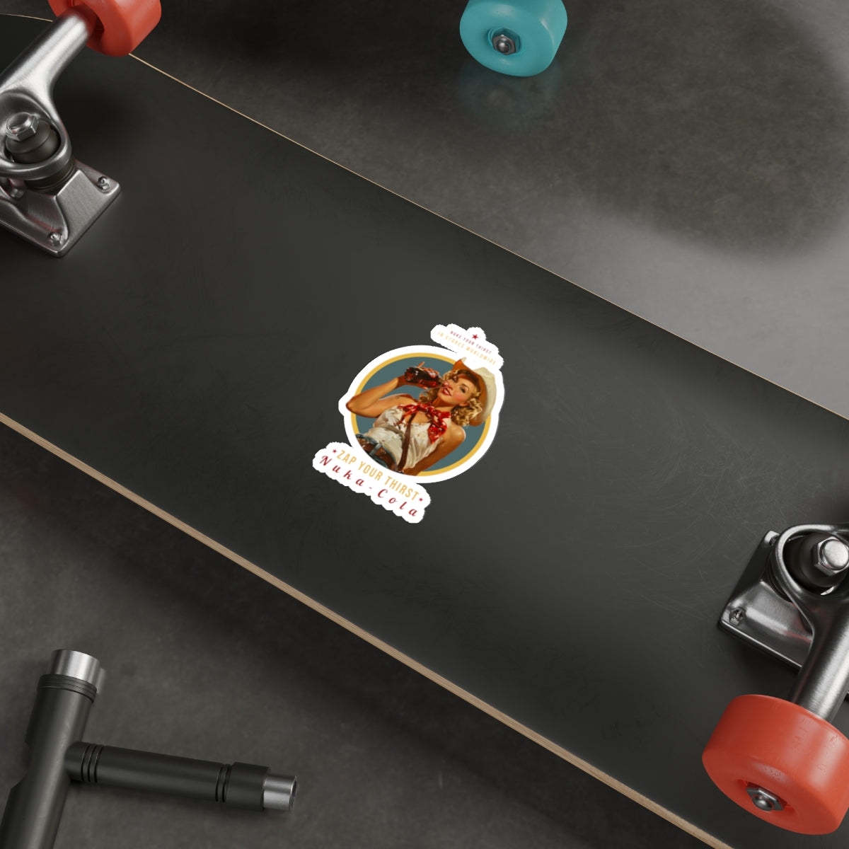 Die-Cut Sticker — Fallout Retro Pinup 'Zap Your Thirst' Nuka-Cola Vintage Soda Decal