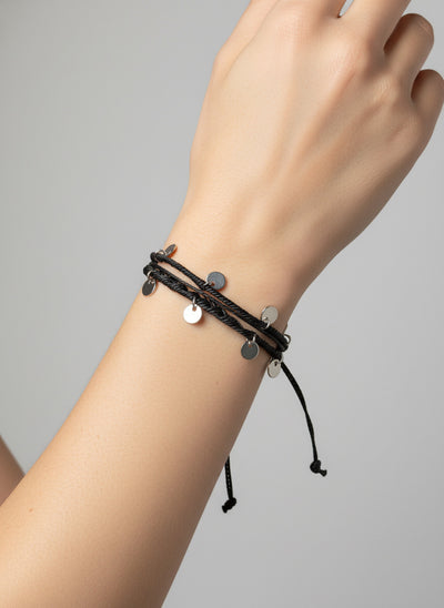 Adjustable Black Braided Bracelet