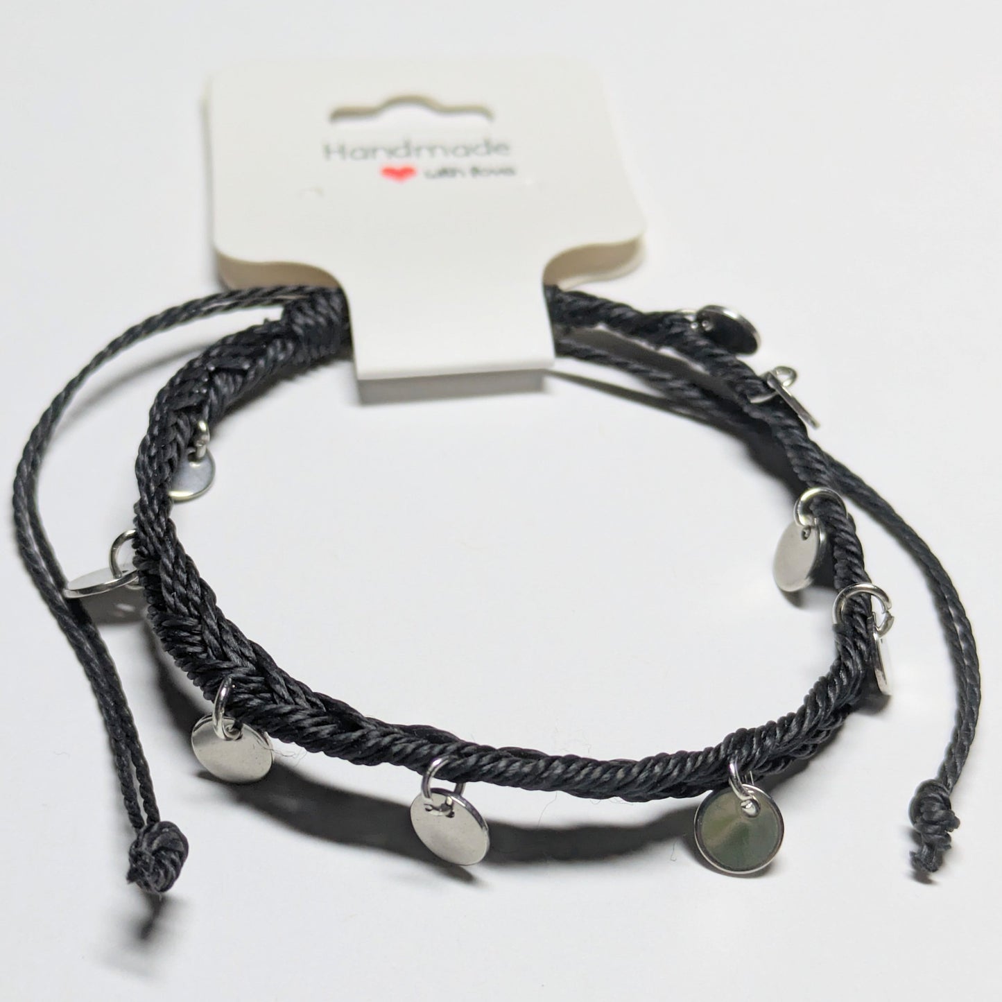 Adjustable Black Braided Bracelet