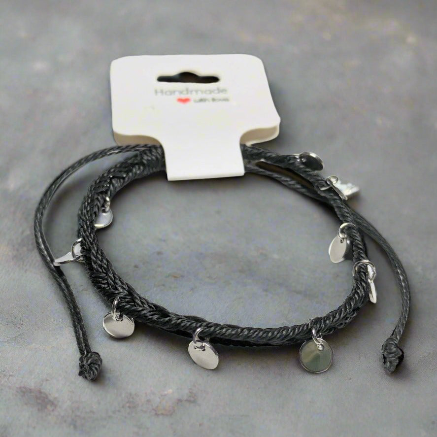 Adjustable Black Braided Bracelet