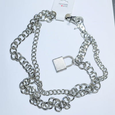 Heavy Lock Silver Metal Chains