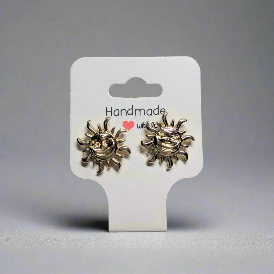 🌞Golden Smiling Sun Stud Earrings Set