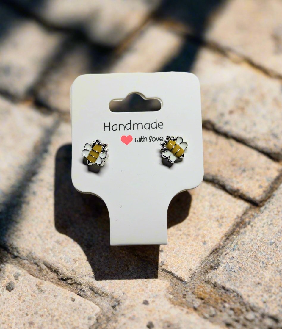 Cute Yellow Bumblebee Earrings Set