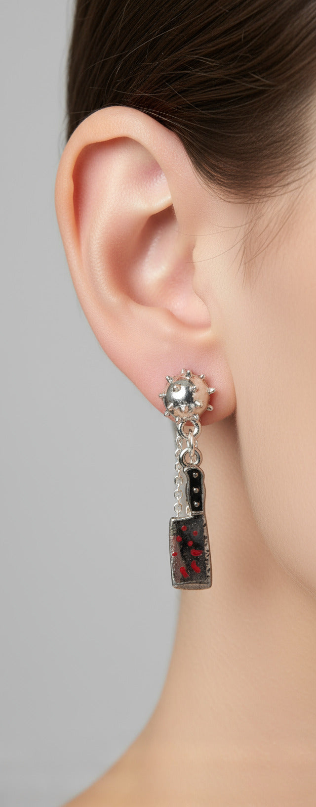 Halloween Stud Earrings: Bloody Butcher's Knives