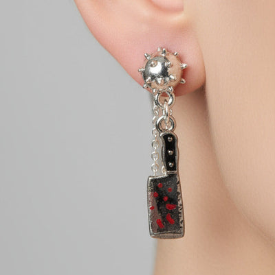 Halloween Stud Earrings: Bloody Butcher's Knives