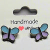 🦋 Light Blue and Light Purple Butterfly Stud Earrings