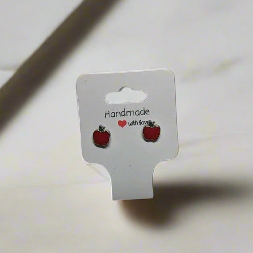 Red Apple Stud Earrings 🍎