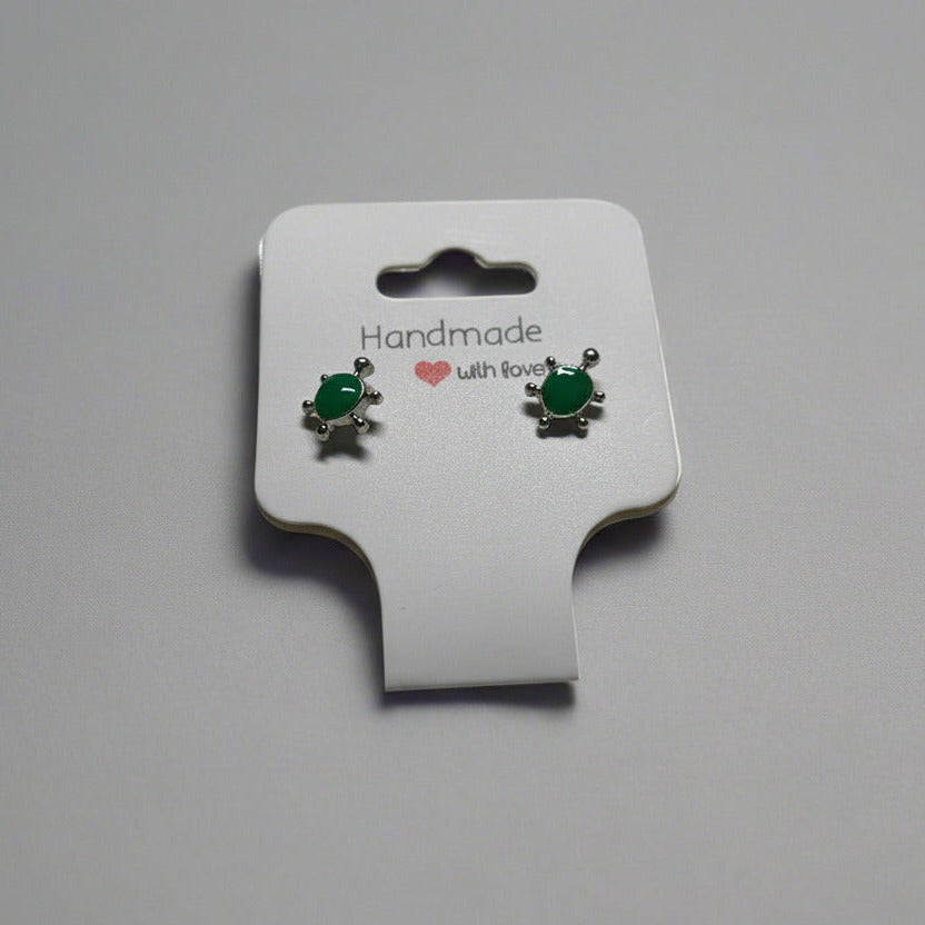 🐢 Cute Green Turtle Stud Earrings