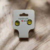 Yellow Emoji Smiley Face Circle Stud Earrings