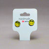Yellow Emoji Smiley Face Circle Stud Earrings