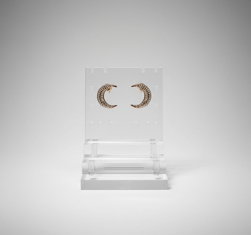 Crescent Moon Stud Earrings