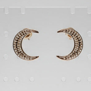 Crescent Moon Stud Earrings
