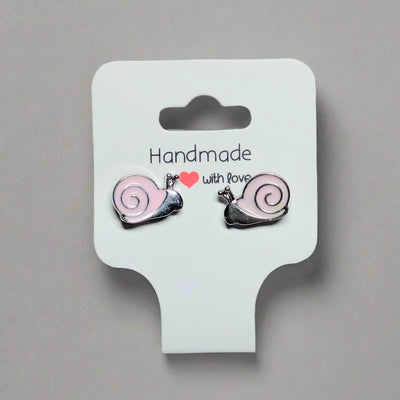 🐌 Cute Pink Snails Stud Earrings