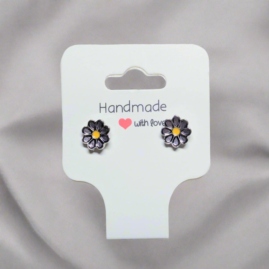 Purple Flower Stud Earrings