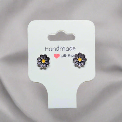 Purple Flower Stud Earrings