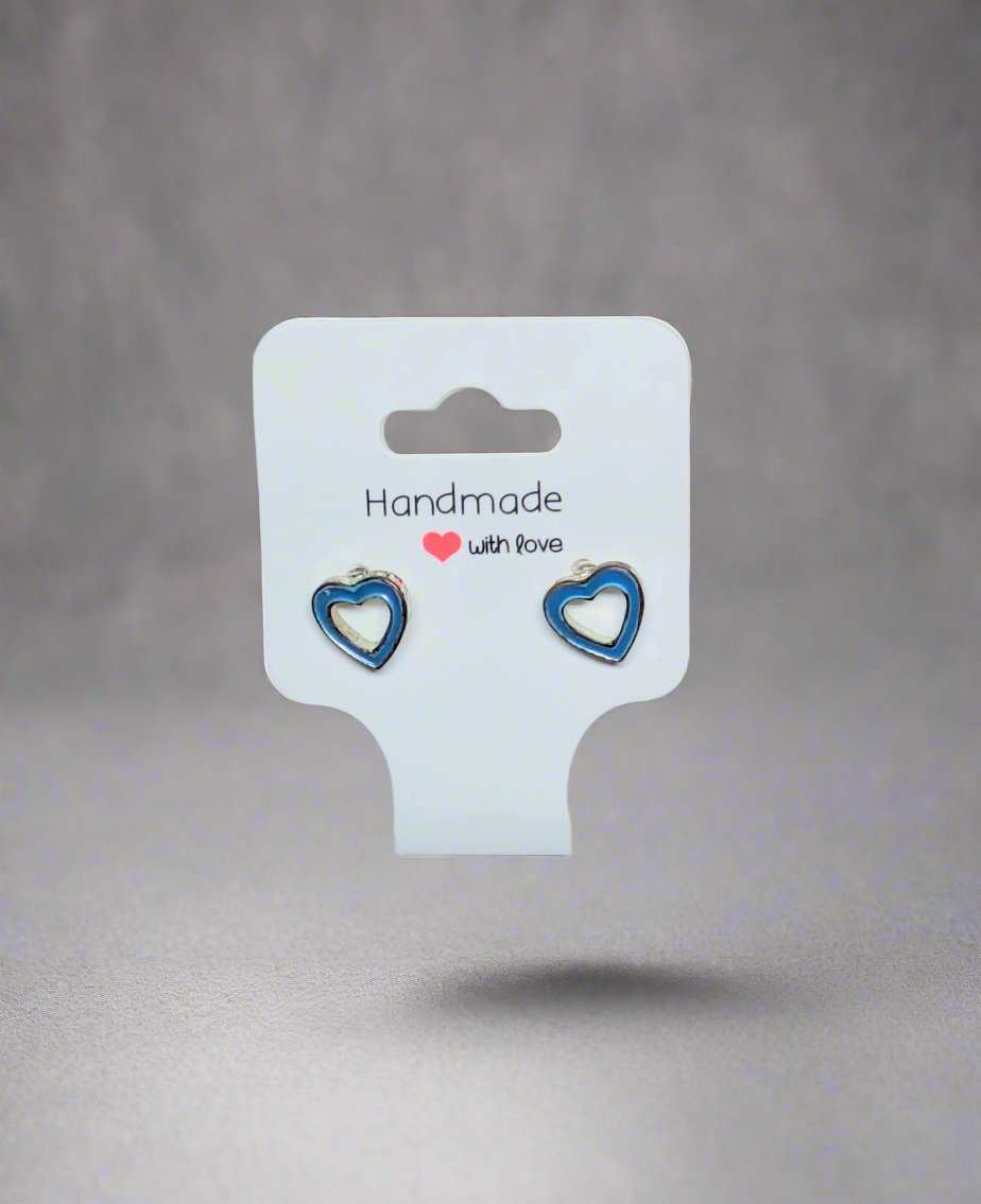 💙 Blue Light Heart Stud Earrings