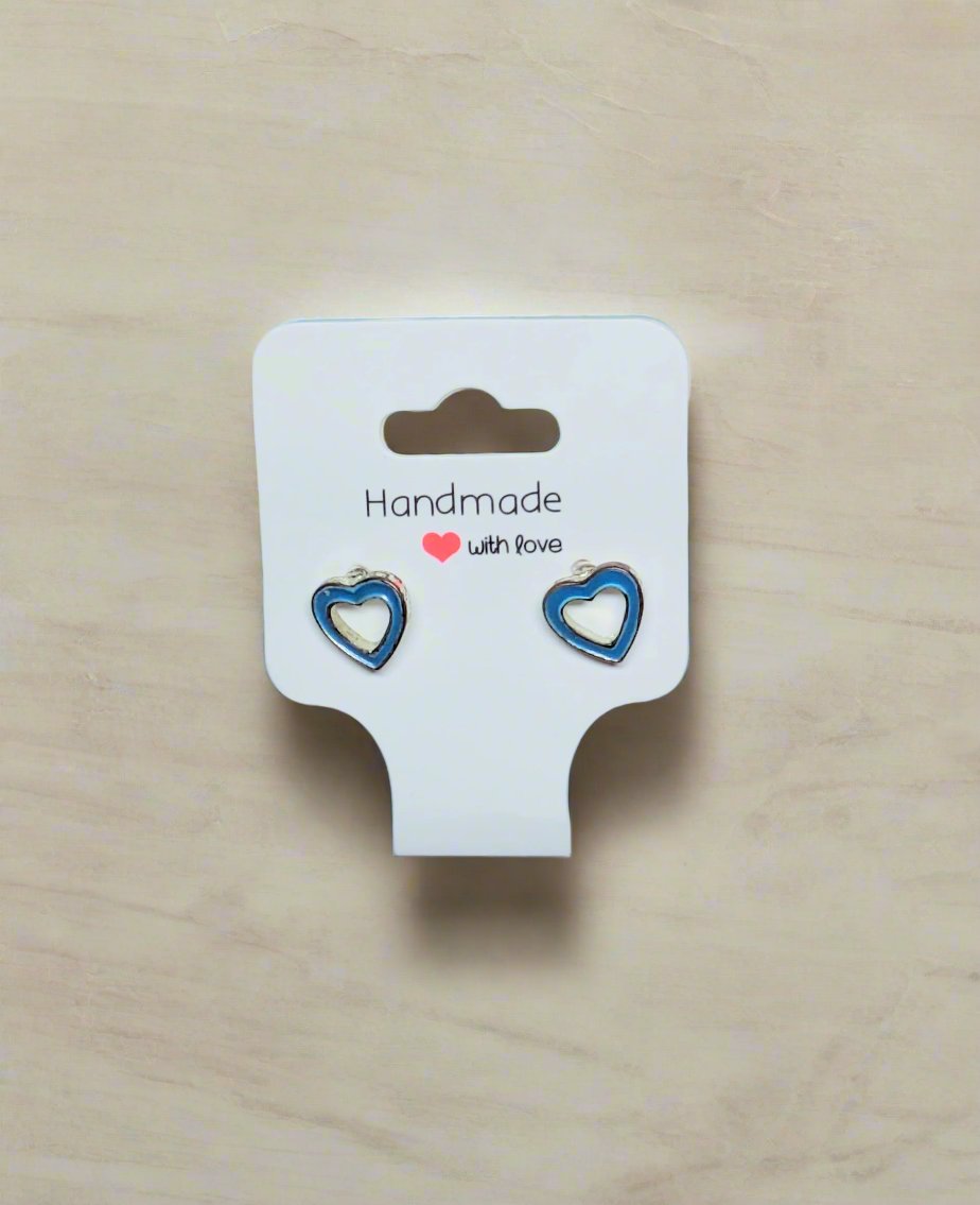 💙 Blue Light Heart Stud Earrings